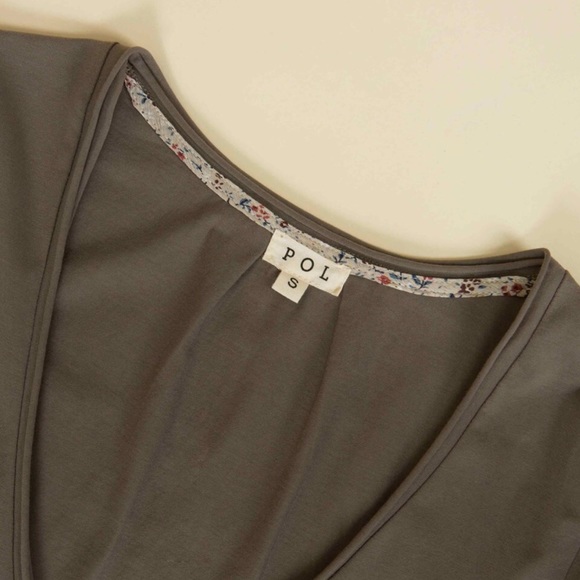 LAST DEEP V Neck cotton T shirt Coal Black - Picture 3 of 6